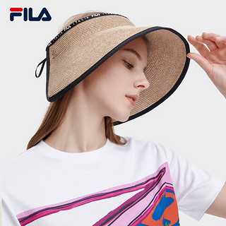斐乐（FILA）女子空顶帽2023夏季织帽户外休闲宽檐遮阳帽 鞣质棕-BG XS