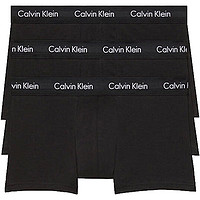 Calvin Klein CK男士平角内裤三条装舒适棉短裤男 送男友礼物 NU2664001 黑色 XL