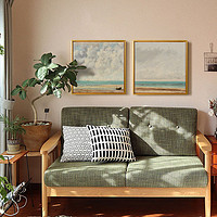 上品印画 库尔贝海景2幅 欧式油画客厅沙发背景墙装饰画挂画墙画