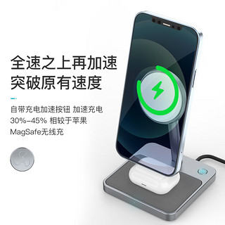 zike 苹果magsafe无线充电器支架二合一iPhone手机耳机mfm认证桌面磁吸充电iPhone14/13/12 Airpods