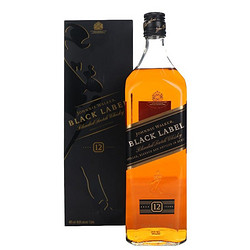 JOHNNIE WALKER 尊尼获加 12年 黑牌 调和 苏格兰威士忌 1000ml 单瓶装