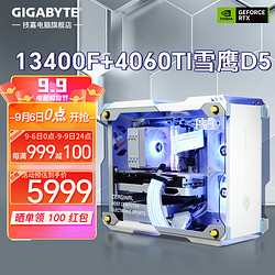 GIGABYTE 技嘉 十三代13400F/4060TI白色雪鹰限定ZC03MOD 主机