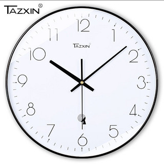 Tazxin 天极星 电波挂钟 黑框经典白底