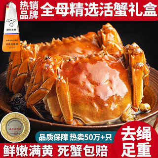 蟹爵大闸蟹鲜活螃蟹生鲜中秋河蟹实物水产礼盒 全母2-2.3两6只