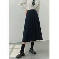 独束大码女装英伦学院风百褶裙2022秋季微胖MM高腰减龄半身裙