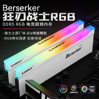 新乐士（SAMNIX）DDR5 6400 8000台式机内存条狂刃战士电竞RGB灯条海力士M-die 48G (24X2) 7200 C36XMP白