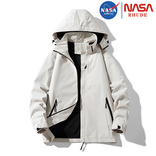 NASA RHUDE冲锋衣男女外套户外进藏登山服外套可拆卸内胆防风防水夹克 男款灰色 2XL