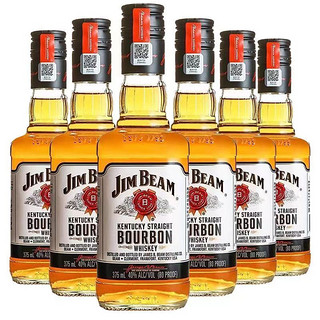 JIM BEAM 金宾 晚8点开抢！金宾（Jim Beam）白占边 美国 调和型 威士忌 洋酒 375ml * 6瓶