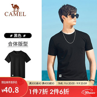 CAMEL 骆驼 男子运动T恤 T1S203140 黑色 L