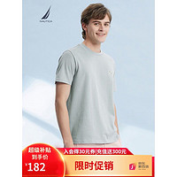 NAUTICA 诺帝卡 男装夏季款休闲百搭纯棉亲肤情侣短袖T恤男VC2201 4XN薄荷绿（222） L