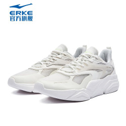 ERKE 鸿星尔克 plus会员，鸿星尔克（ERKE）鸿星尔克休闲鞋男软底轻便透气防滑减震耐磨百搭 苍野灰/微晶白 44