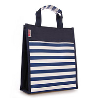 SIMOER 斯莫尔 315 蓝色彩条竖式手提公文包文件袋大容量牛津布购物袋学生包旅行包资料袋定制