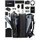 NIGEER 尼格尔 背包男双肩包可扩容大容量16英寸电脑包商务出差旅行包学生书包 典雅黑扩容款