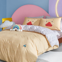 lovo乐蜗家纺床上四件套一起游泳鸭15米床