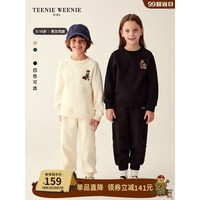 TEENIE WEENIE 小熊童装23秋男女童加绒刺绣图案卫衣 象牙白 130cm