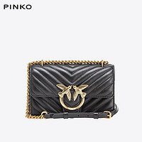 PINKO 品高 23年秋冬MINI羊皮绗缝包链条燕子包 黑色 送女友礼物