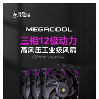 振华 MEGACOOL巨风机箱风扇电脑12cm水冷/风冷散热器风扇暴力