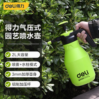 DL 得力工具 得力（deli）浇花喷壶喷雾器 园林园艺喷水壶酒精消毒气压式蓝色2L DL581022