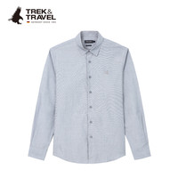 TREK＆TRAVEL德国飞鹰春季男式时尚休闲衬衣尖领全棉长袖衬衫