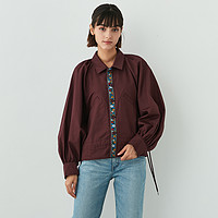 MOUSSY 摩西 秋季通勤落肩袖米奇刺绣夹克外套028EAY30-5310