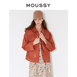 MOUSSY 摩西 早秋休闲口袋翻领单排扣皮衣外套028EA230-5040