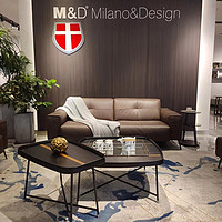 M&D意大利真皮沙发三人位头层牛皮MD沙发全系列产品