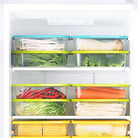 88VIP：CHAHUA 茶花 保鲜盒冰箱收纳盒食品级带盖密封塑料水果蔬菜1.2L*2个