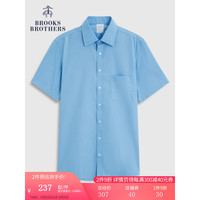 布克兄弟(BrooksBrothers)男士纯棉修身短袖免烫正装衬衫 4003-亮蓝色 14/H