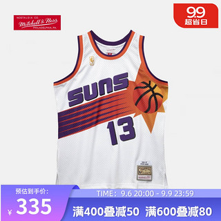 NBA复古球衣-SWINGMAN-太阳队 1996-97赛季 纳什 主场 Mitchellness 白色 XL