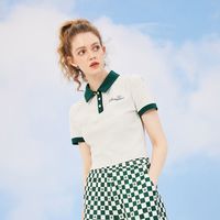 秋季减龄字母刺绣短袖T恤女