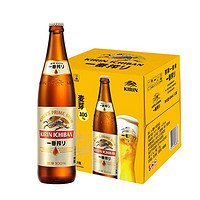 KIRIN 麒麟 仅限浙江沪皖 麒麟啤酒(Kirin)日式风味一番榨啤酒600ml*12瓶整箱