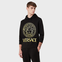 VERSACE 范思哲大烫金连帽卫衣 男士秋季太空棉不加绒休闲时尚美杜莎LOGO印花上衣