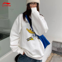LI-NING 李宁 卫衣女春秋款迪士尼潮流卡通唐老鸭休闲外套女款圆领运动上衣