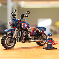 图思迪 中国积木复仇者美国队长人仔拼装摩托车模型儿童益智玩具男孩礼物