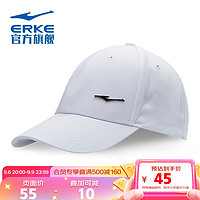 PLUS会员：ERKE 鸿星尔克 帽子男女同款棒球帽运动帽 10321311035 正白 通用维尺码