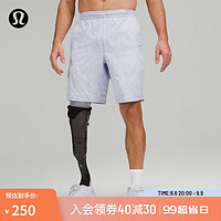 lululemon 丨Pace Breaker 男士运动短裤 9" *内衬款 LM7AGZS 砾石粉尘淡蓝混色 XS/4