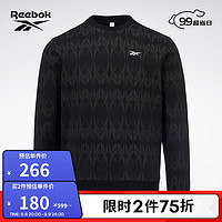 Reebok 锐步 官方卫衣男女款23新款针织满印套头23RMS309U 001-23RMS309U A/2XL