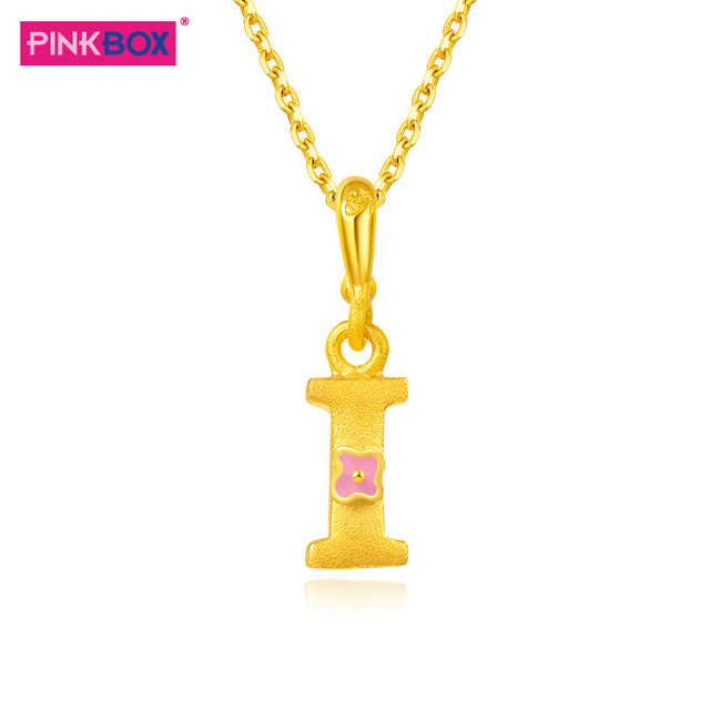 PINKBOX 娉饰珠宝黄金吊坠  纯金吊坠字母I女款