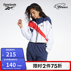 Reebok 锐步 官方女子经典拼接撞色 夹克外套 GJ4957_白色/红色/藏青色 A/L