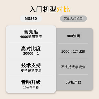 明基（BenQ）MS560高亮投影 投影办公 投影家用（4000流明 高对比度）
