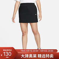 NIKE 耐克 女子运动裙ASESNTL WVN HR SKRT MINI裙子DM6252-010黑色XL码