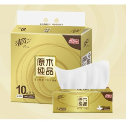 Breeze 清风 原木纯品金装系列 抽纸 3层100抽10包（190mm*132mm）