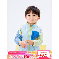 巴拉巴拉 儿童马甲 摇粒绒保暖棋盘格背心
