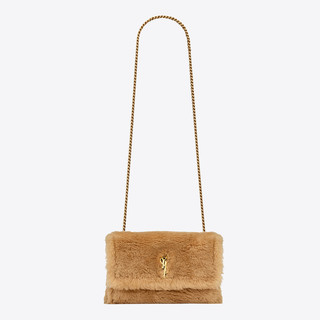 SAINT LAURENT 圣罗兰 KATE系列 女士羊皮革单肩包 753414GAAD02783 淡褐色/深棕色 小号