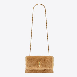 SAINT LAURENT 圣罗兰 KATE系列 女士羊皮革单肩包 753414GAAD02783 淡褐色/深棕色 小号