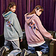 TONLION 唐狮 [1折价38.9 元]唐狮紫色系卫衣后背印花款大口袋甜美可爱风学生百搭显瘦版