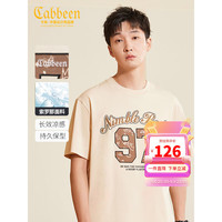 Cabbeen 卡宾 男女同款男装 索罗那凉感T恤2023春夏潮流涂鸦短袖宽松H 卡其色35 52/180/XL