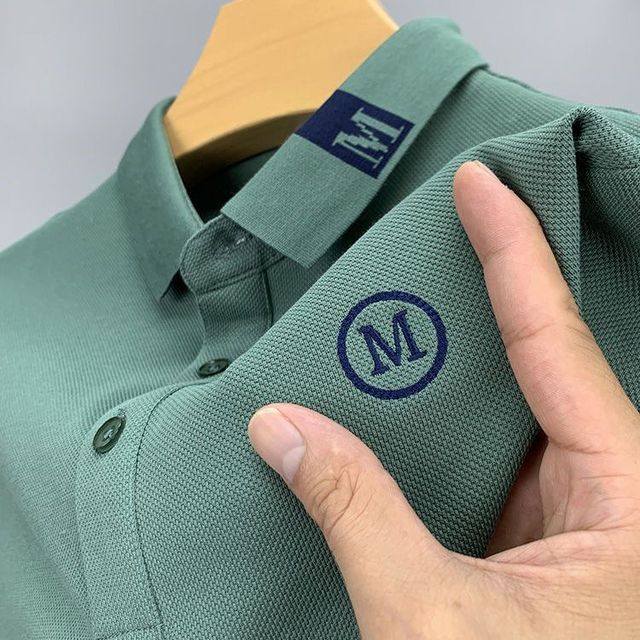 POLO VILLAE 保罗威特 刺绣T恤男士POLO衫夏季休闲翻领时尚百搭短袖t恤男