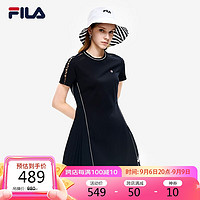 FILA 斐乐 官方女子针织连衣裙 2023夏季小A摆裙时尚宽松连身裙女