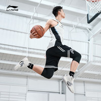 LI-NING 李宁 超轻 | 篮球鞋男鞋实战耐磨中帮粉色鞋子官网透气学生运动鞋